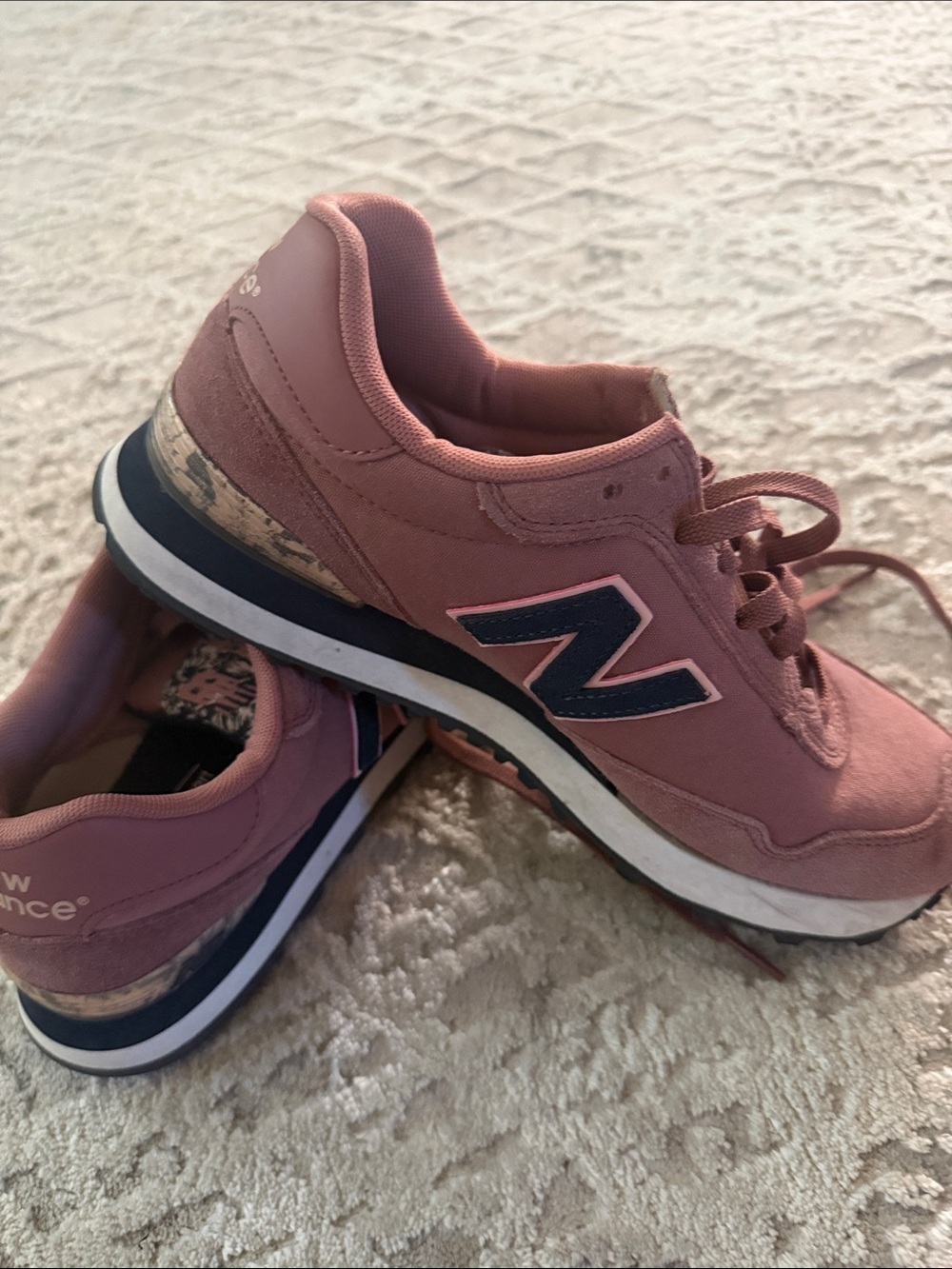 New Balance Rose Pink Sneakers with Navy 'N' Accent